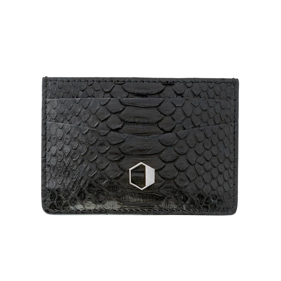 Black Python Skin Credit Card Holder