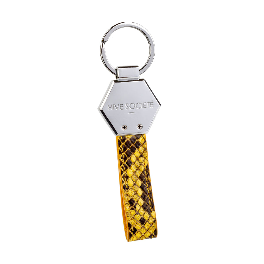 Yellow Python Skin Keychain